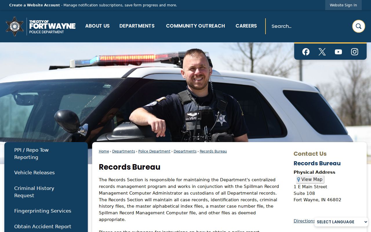Allen County directory Records Bureau source