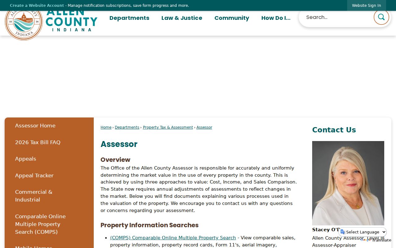 Allen County ZIP geography assessor parcel records