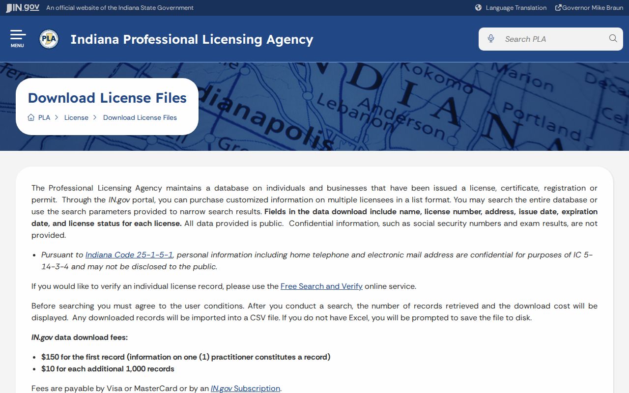 Allen County ZIP geography professional license data